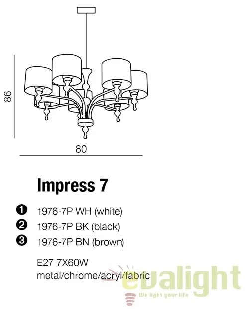 Candelabru design elegant Impress 7 White