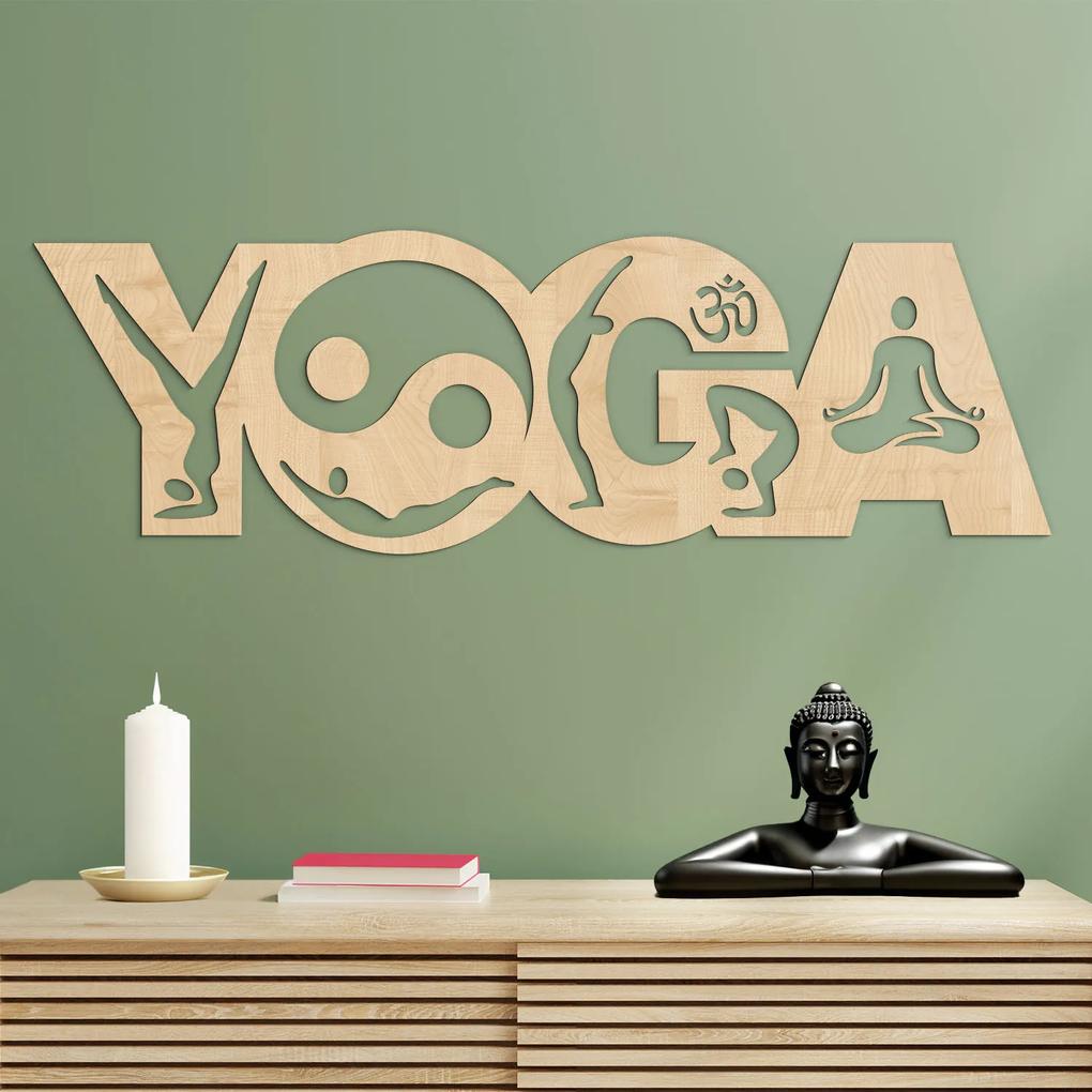 DUBLEZ | Inscripție din lemn pentru perete - Yoga
