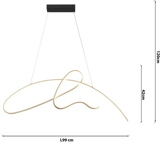 Lustră LED pe cablu ONLI SIGN LED/42W/230V 4000K auriu