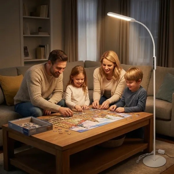 Lampă de podea LED reglabilă TEILO LED/10W/230V 3000/4000/6500K albă + telecomandă