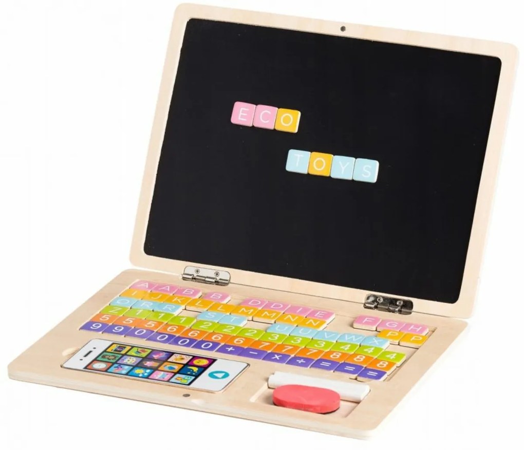 Caiet de lemn cu un ecran magnetic Eco toys
