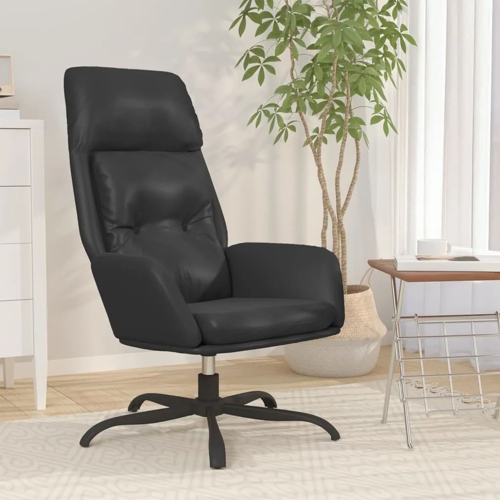 341288 vidaXL Scaun de relaxare, negru, piele ecologică