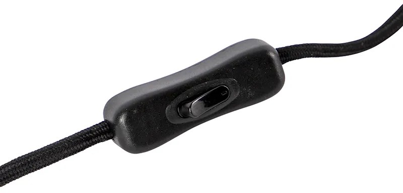 Lampa de masă de design neagră cu sticlă fumurie - Dome