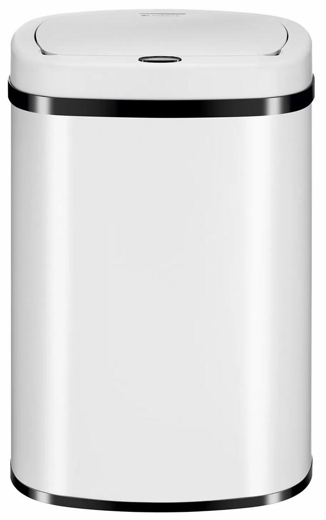 Coș de gunoi pătrat cu senzor - 50 L - alb