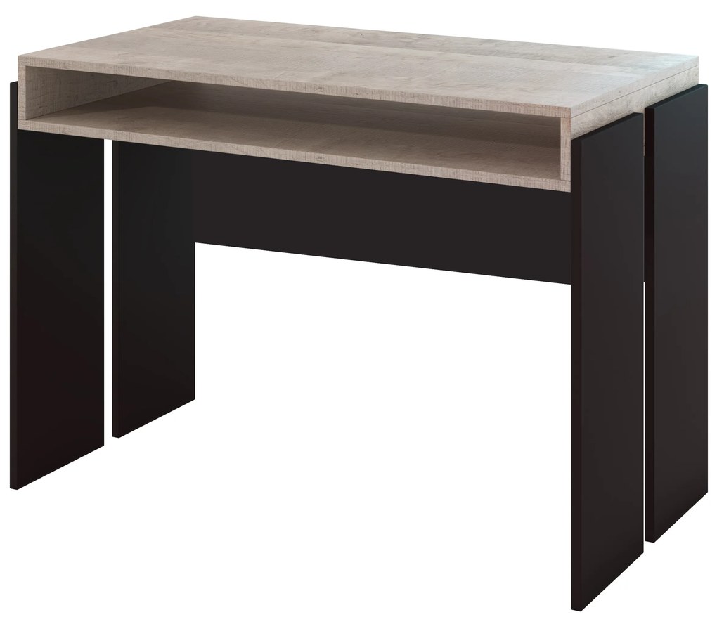 Masă PC Ramea (Stejar platinum grange + Negru). 1055240