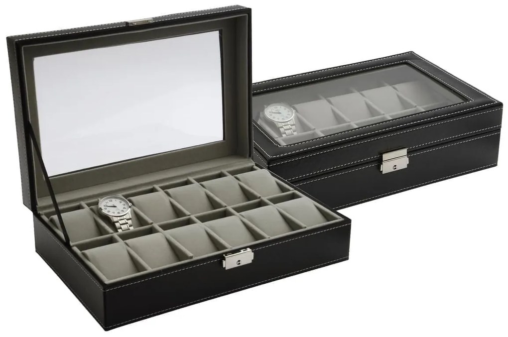 Casetă neagră pentru ceasuri JK Box SP-9373/A25