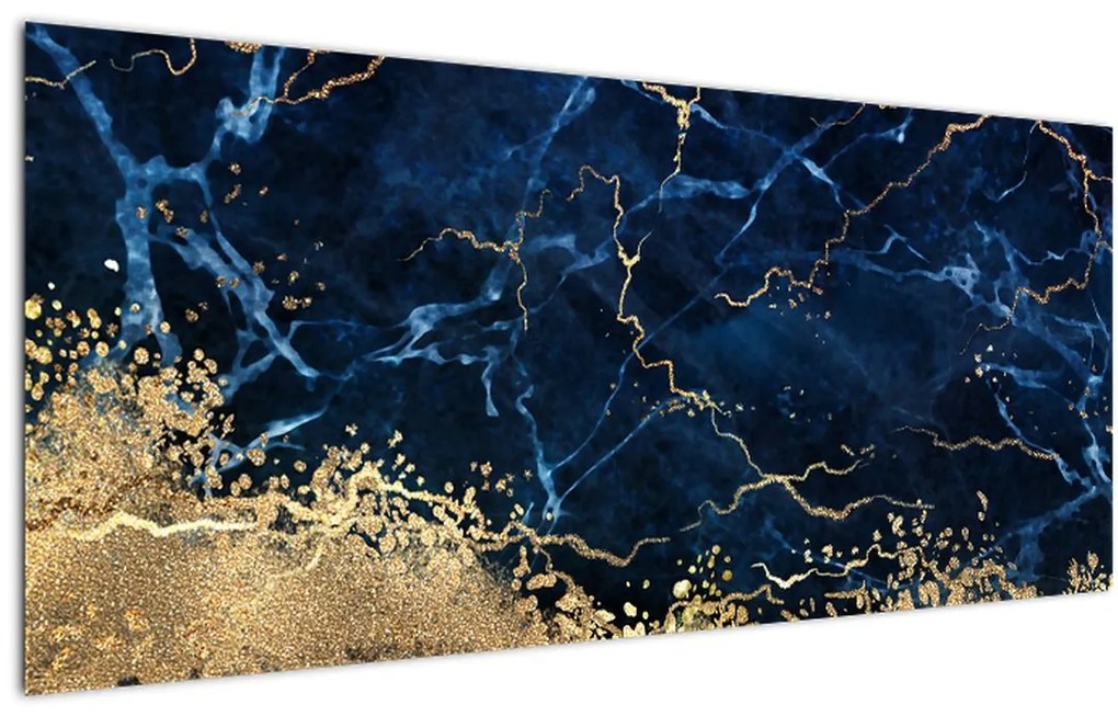 Tablou - Marmură albastru închis (120x50 cm)
