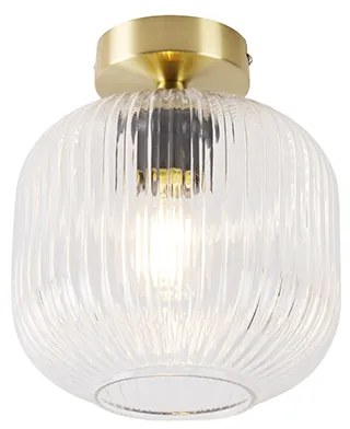 Plafonieră Art Deco alamă cu sticlă transparentă - Karel