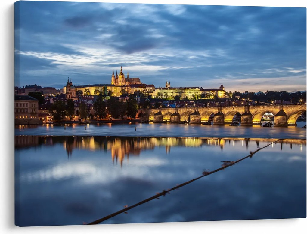Tablou cu palatul din Praga și podul lui Carol (70x50 cm)