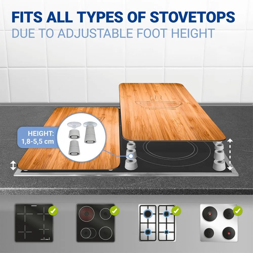 Set 2 protecții din sticlă pentru aragaz Wenko Lunch, 52 x 30 cm