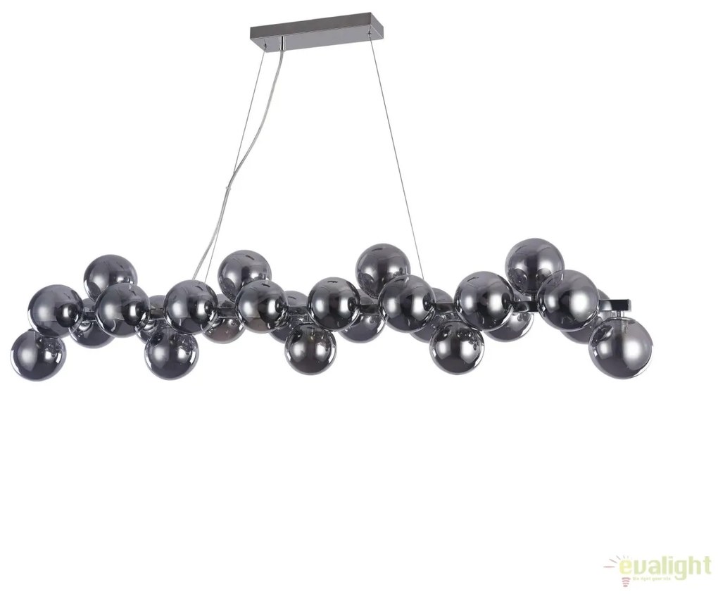 Lustra deosebita cu 25 de surse de lumina Dallas, crom/ fumuriu MYMOD547PL-25CH