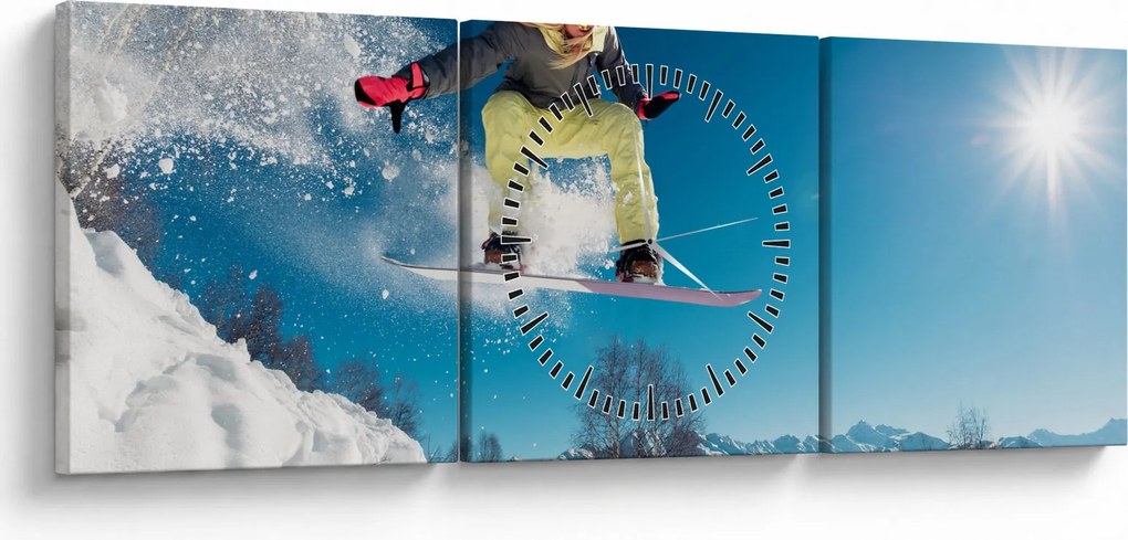 Tablou - Snowboarder (cu ceas) (90x30 cm)