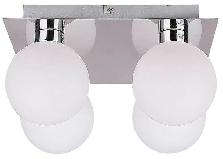 Plafonieră argintie cu abajur din sticlă 25x25 cm Oden – Candellux Lighting