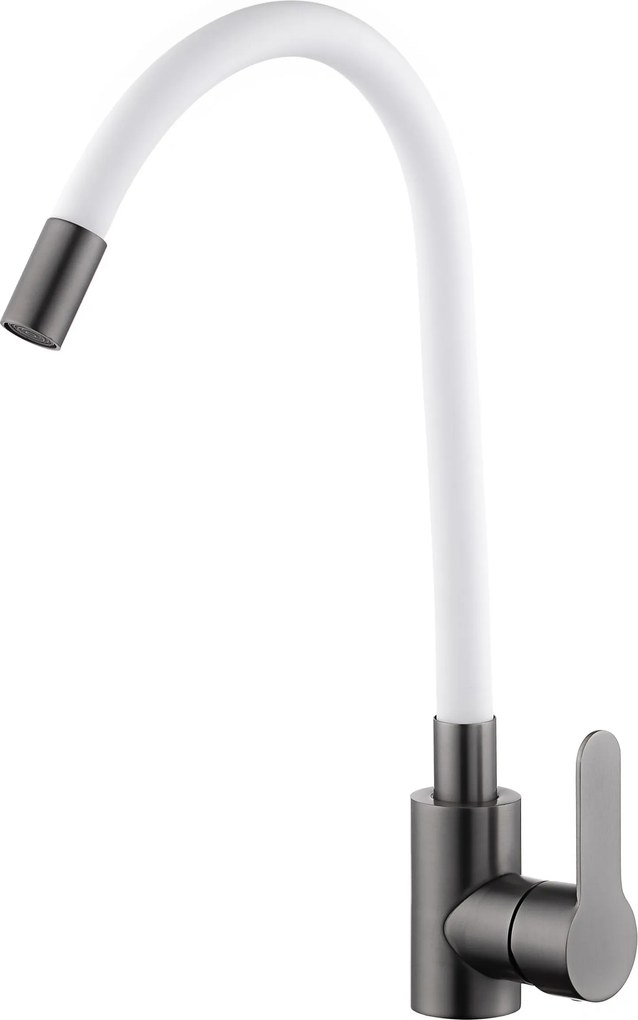 Baterie bucătărie cu pipă flexibilă - 268 oțel inoxidabil Satinat P14A