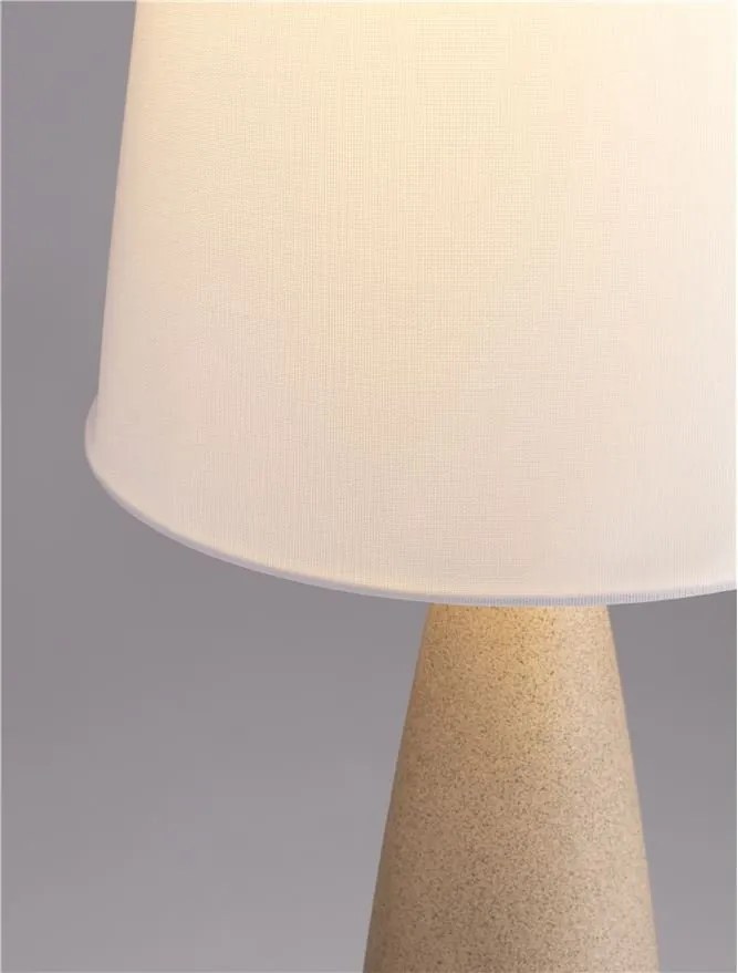 Lampadar decorativ, Ghips, Crem, Tesatura, Alb, Mizu