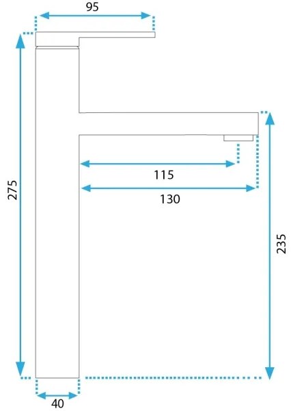 Baterie pentru lavoar PIXEL, 27,5 cm, aurie - REA-B6215
