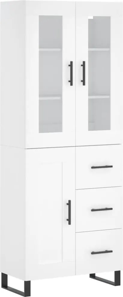 vidaXL Dulap înalt, alb, 69,5x34x180 cm, lemn compozit