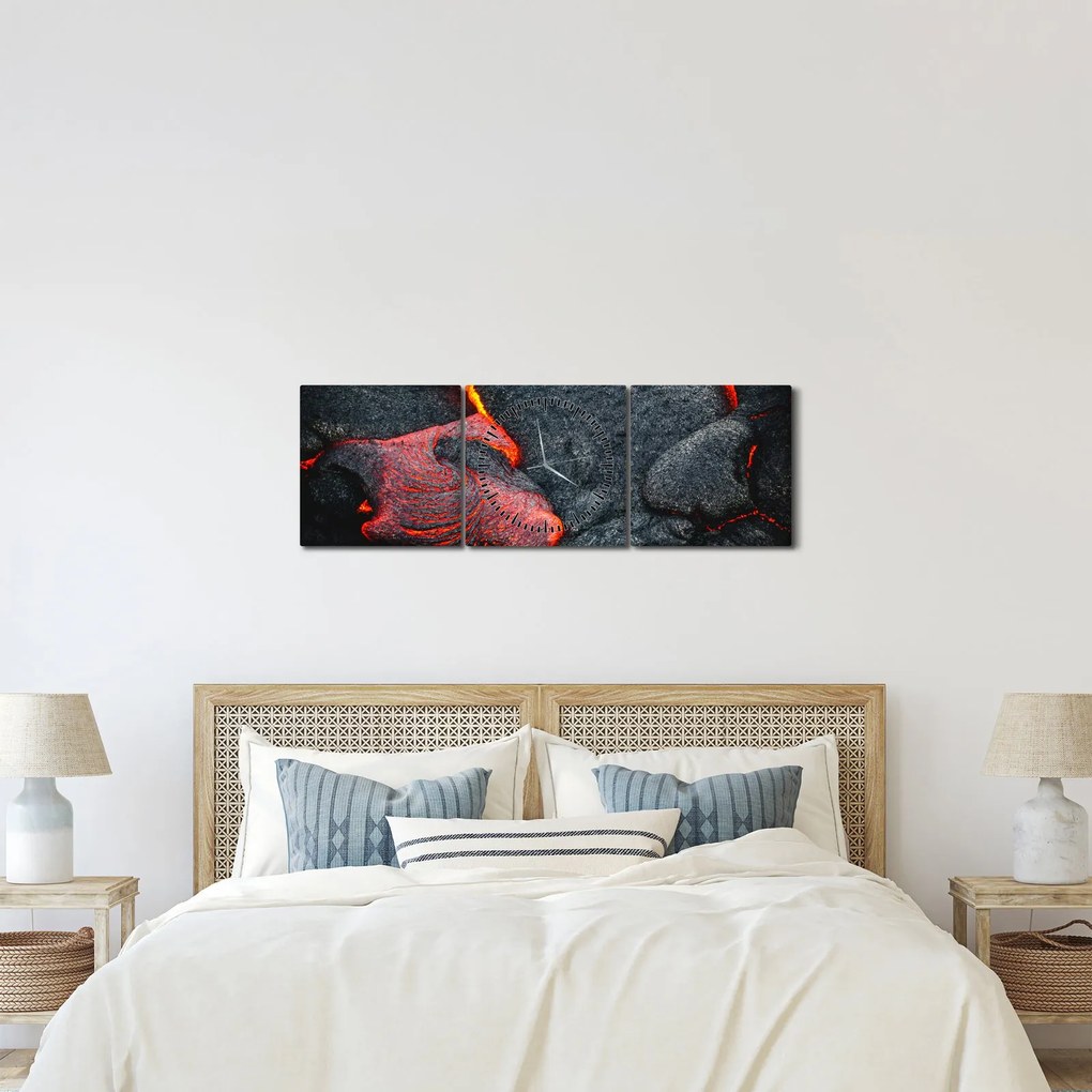 Tablou - Lava (cu ceas) (90x30 cm)