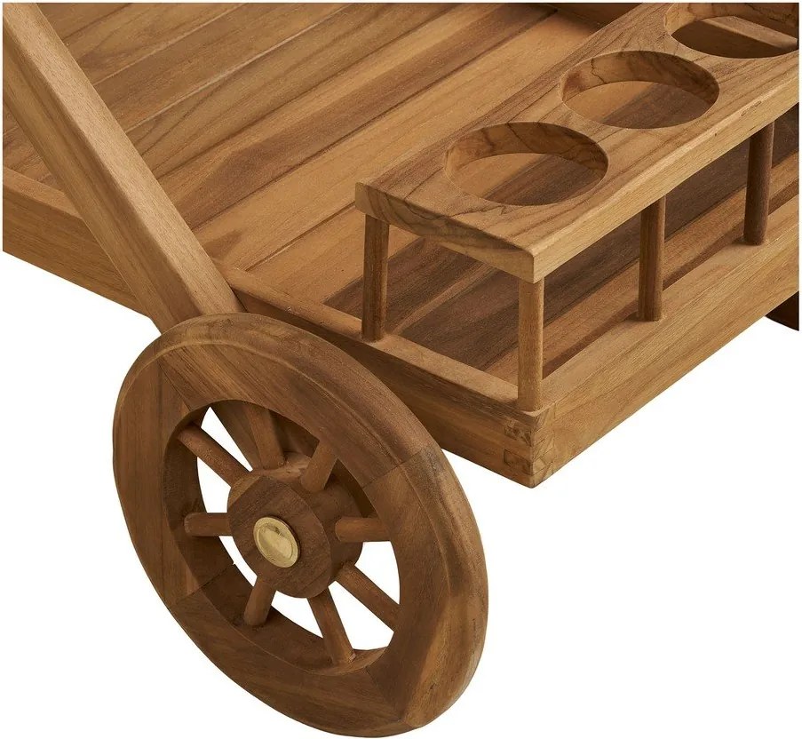 Măsuță de servire cu roți din lemn masiv 50x86 cm Pasaku – House Nordic