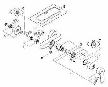 Baterie dus Grohe Eurostyle Cosmopolitan crom monocomanda