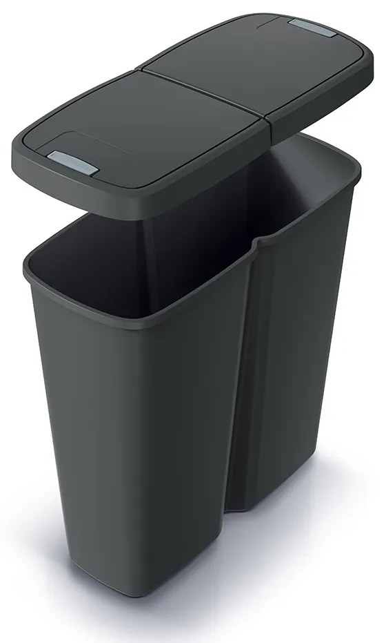 Coș de gunoi DUO negru, 50 l, negru