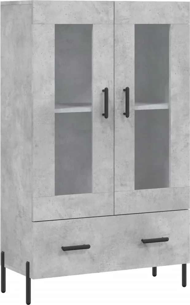 vidaXL Dulap înalt, gri beton, 69,5x31x115 cm, lemn prelucrat