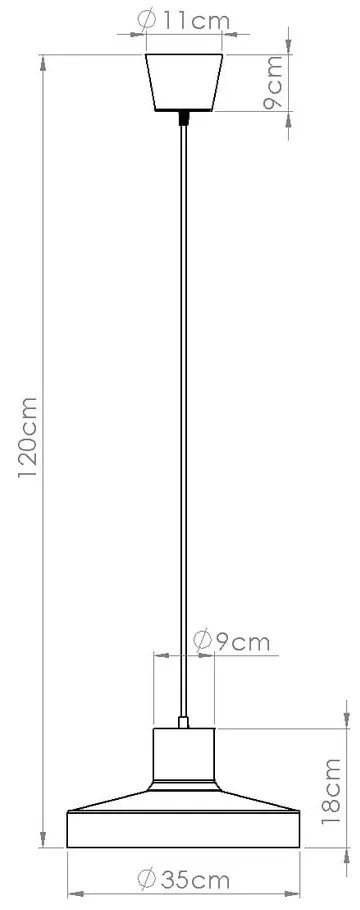 Lustră portocalie cu abajur din metal Vito – Sollux