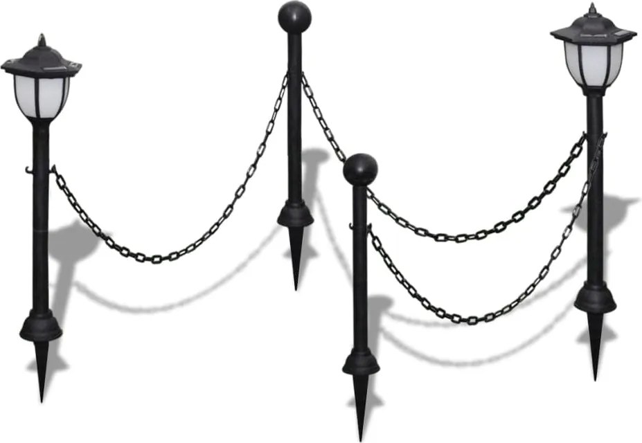 vidaXL Stâlpi cu felinar cu LEDuri și lanțuri