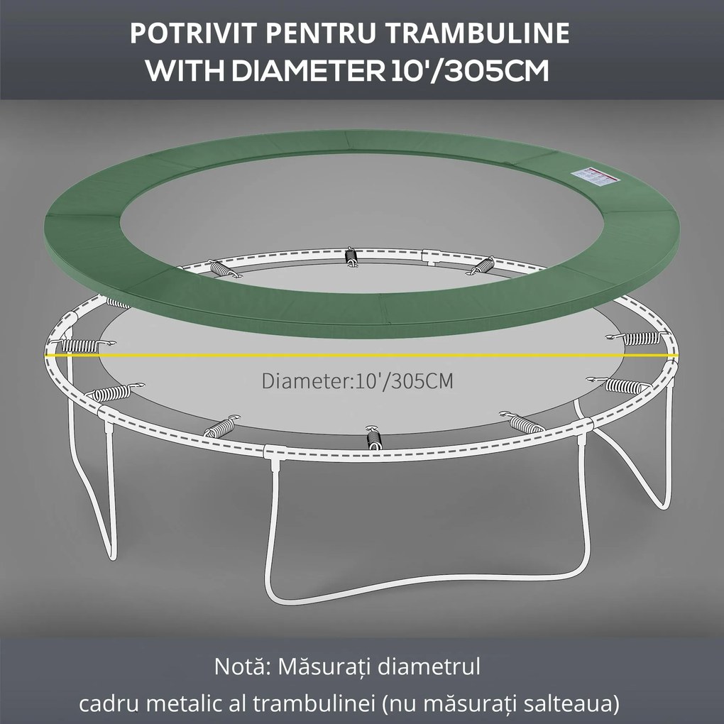 HOMCOM Bord de Protecție pentru Trambulină, Înveliș PVC Rezistent la Intemperii, Accesorii Siguranță Grădină | Aosom Romania