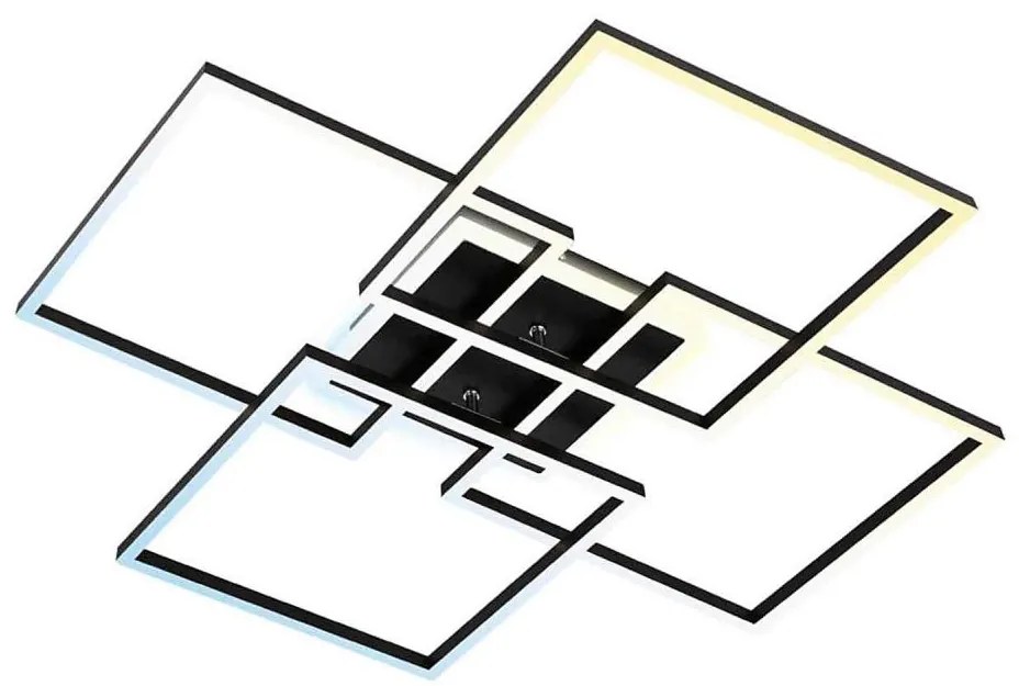 Brilo - Plafonieră LED dimabilă FRAME 50W/230V Wi-Fi Tuya + telecomandă 72,4x72,4cm negru