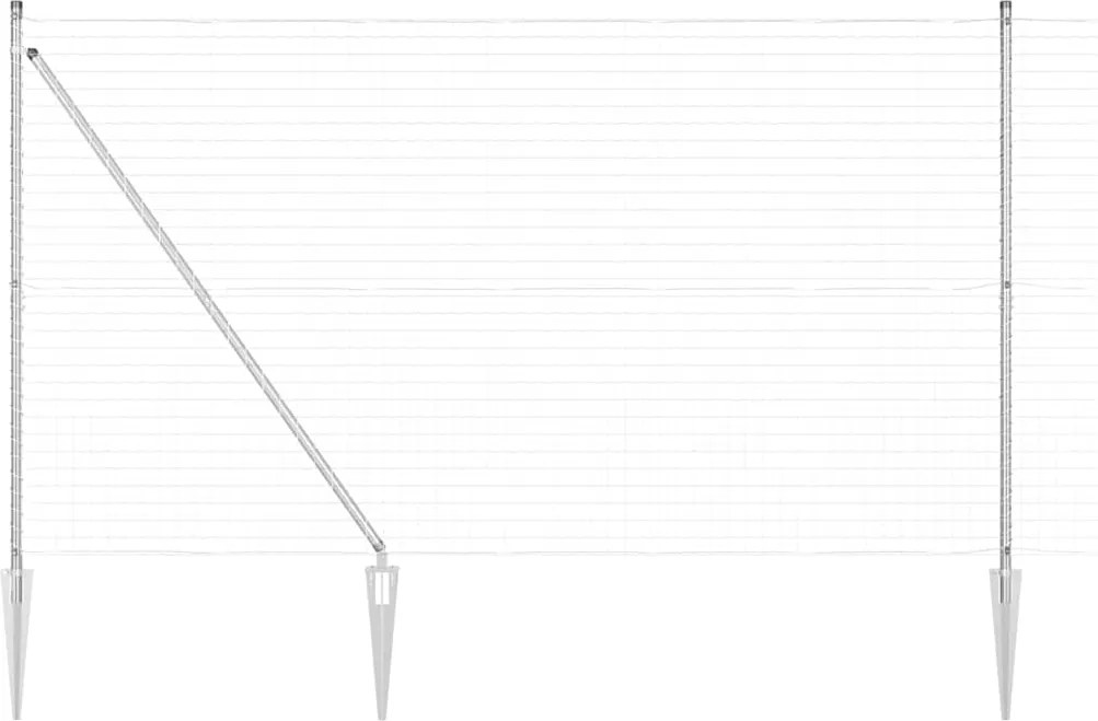 vidaXL Gard cu Stâlp Argintiu 1,5 x 10 m Oțel