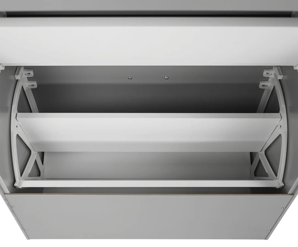 Pantofar, 3 usi compartimente duble, gri, mdf gri