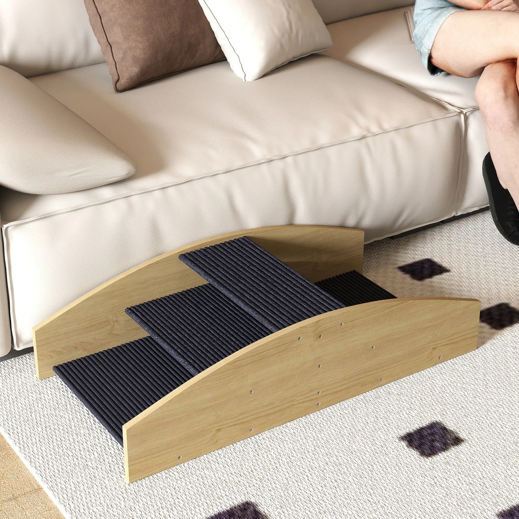 PawHut Balansier de agilitate pentru câini, 2-in-1 balansier și scară, antiderapant, lemn de brad, 80 x 39,5 cm | Aosom Romania