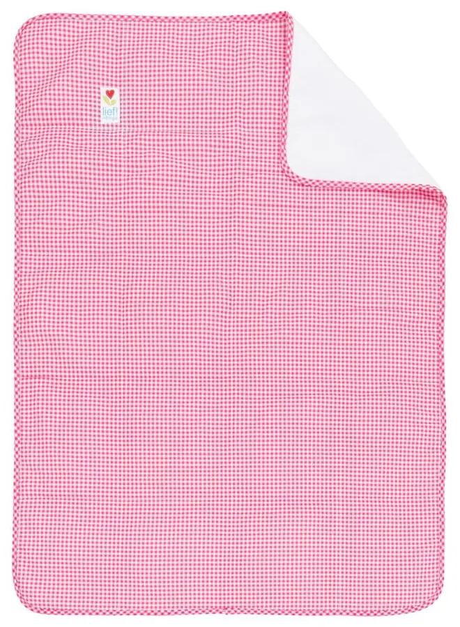 Cuvertură pentru pătuț Tiseco Home Studio, 100 x 150 cm, roz-alb
