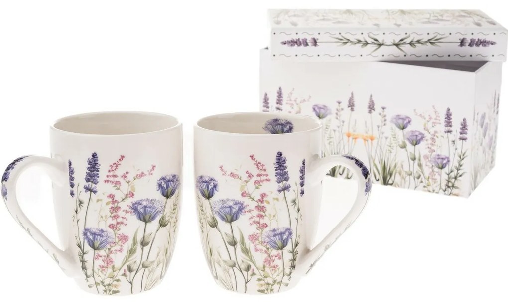 Set cadou cu 2 cani de porțelan „Pajiște de vară”350 ml