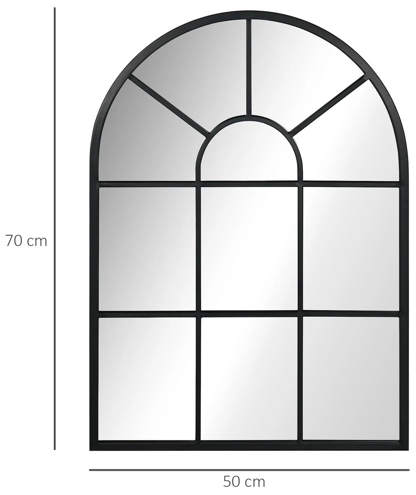 HOMCOM Oglindă Arcuită Modernă de Perete, 70x50 cm, Design Fereastră, Decor Sufragerie și Dormitor | Aosom Romania