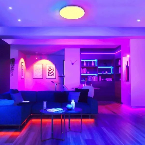 Plafonieră LED RGBW dimabilă pentru baie Aigostar LED/24W/230V d. 42 cm IP44 + telecomandă