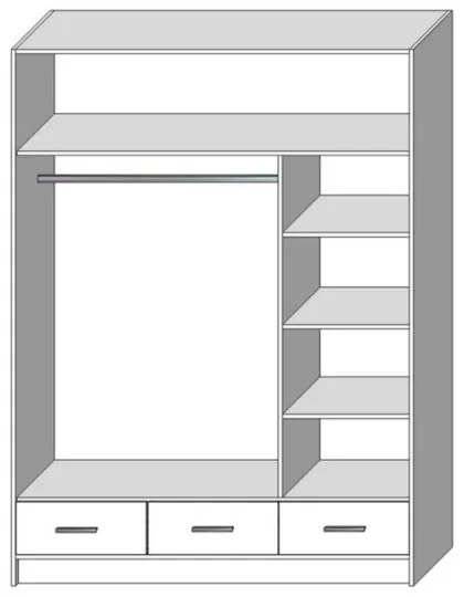 Dulap cu oglindă SANNA 150x215 cm alb