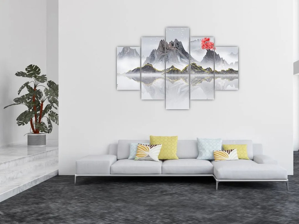 Tablou - Munții în ceață (150x105 cm)