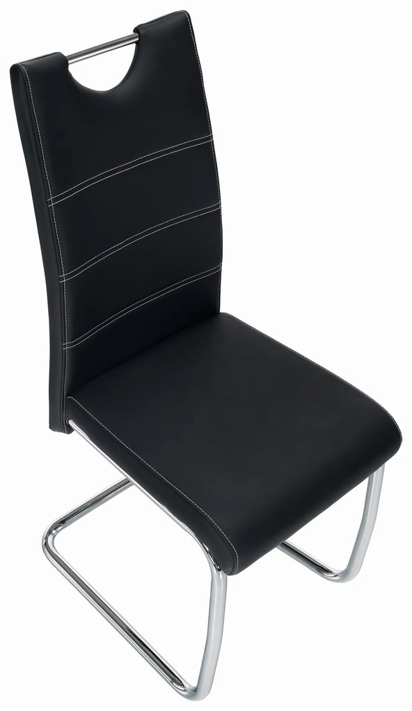 Scaun de sufragerie Abalia New (negru + Crom). 808094