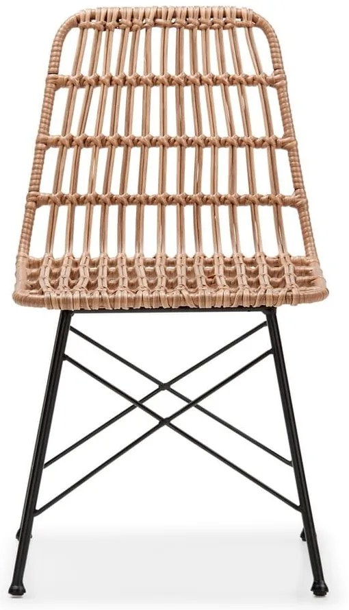 Set 4 scaune din ratan Gabriela și masă neagră Strong - Bonami Essentials