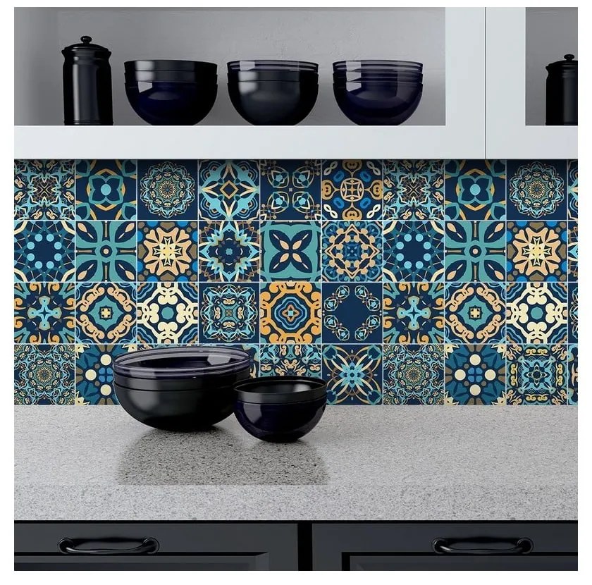 Set 9 autocolante perete Ambiance Dizier, 15 x 15 cm