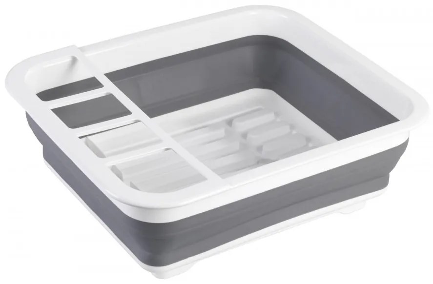 Scurgator de vase pliabil, Wenko, 36.5 x 13 x 31 cm, polipropilena/plastic, alb/gri
