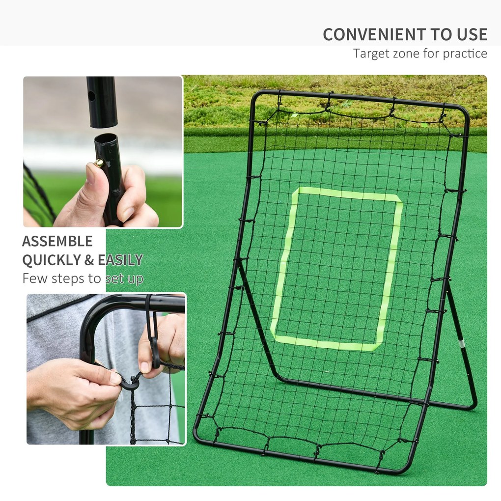 HOMCOM Plasa Elastica Elastic pentru Fotbal și Rugby Portabil, 90x80x140cm | Aosom Romania