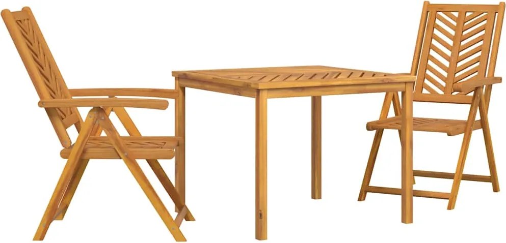 vidaXL Set de masă pentru grădină 3 pcs Maro Lemn Solid de Acacia