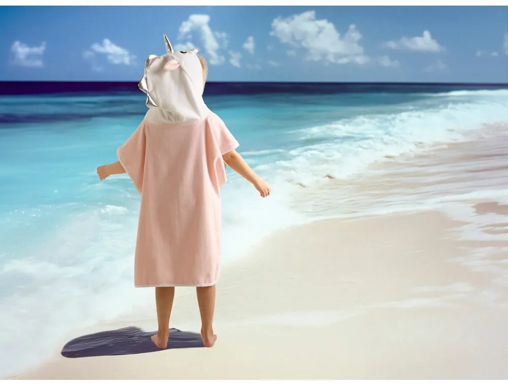 Poncho pentru copii roz din bumbac Lola – Good Morning
