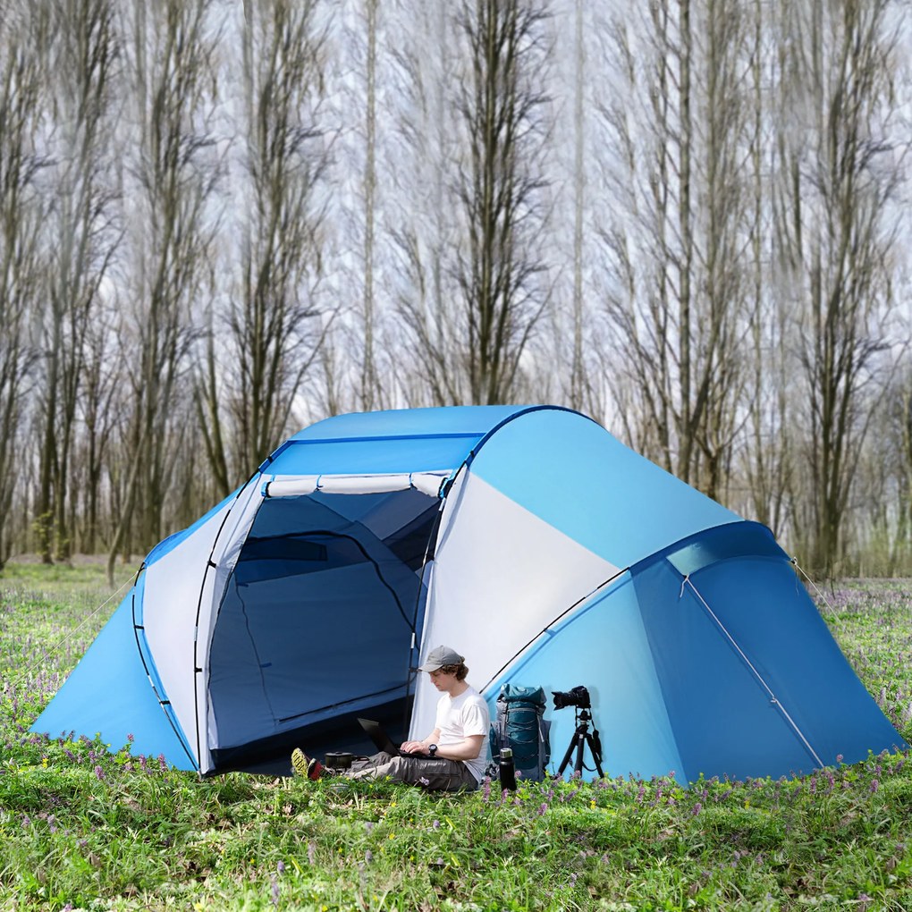 Outsunny Cort Spatios de Camping pentru 6 Persoane, Ușor de Asamblat, 460x230x195cm | Aosom Romania