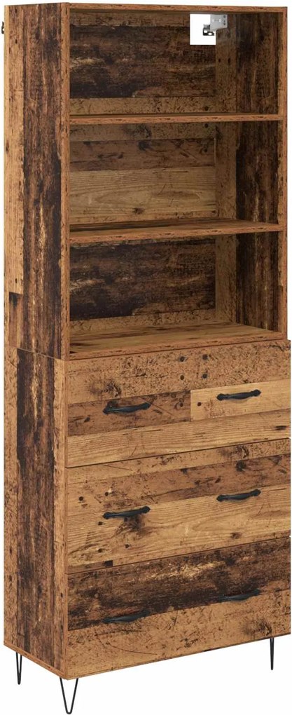 vidaXL Bufet cu sertar 2 pcs Lemn vechi Lemn compozit