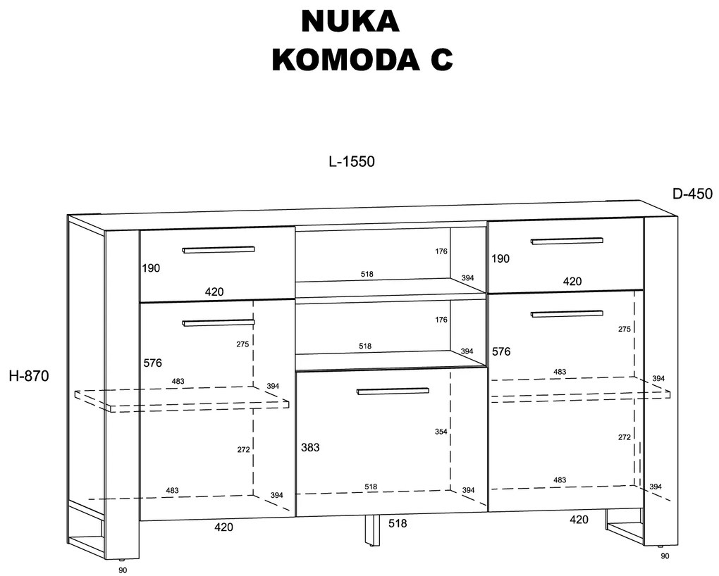 Comodă Nulakka C (Stejar grande). 1124970