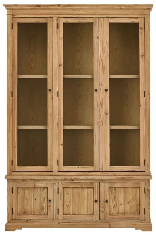 Biblioteca 6 usi, din lemn masiv de pin reciclat, aspect rustic, Abbey